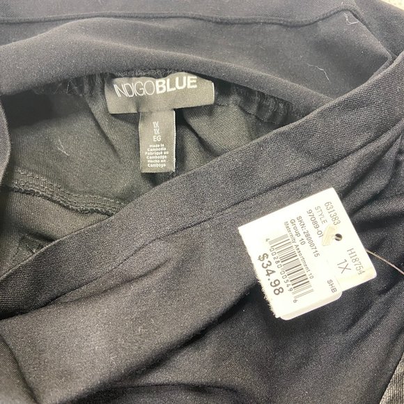 Motherhood Plus Size Indigo Blue Coated Skinny Leg Ankle Pant Black 1X - Picture 11 of 13